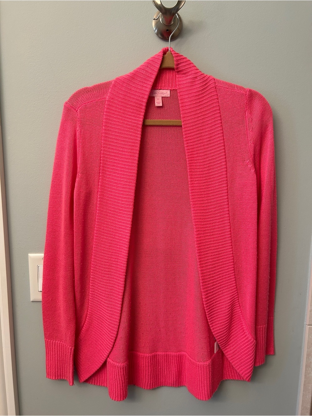 Pink Open-Front Women’s Sweater Cardigan